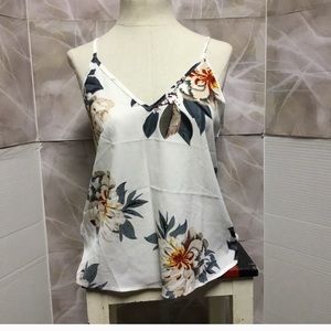 Shein white floral tank top